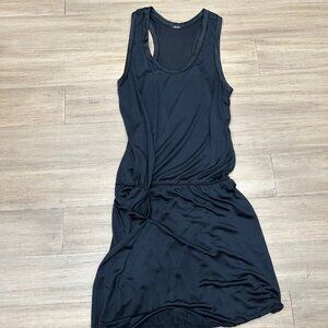 Mimi Turner Black Midi Silk Dress with Side Pocket size M